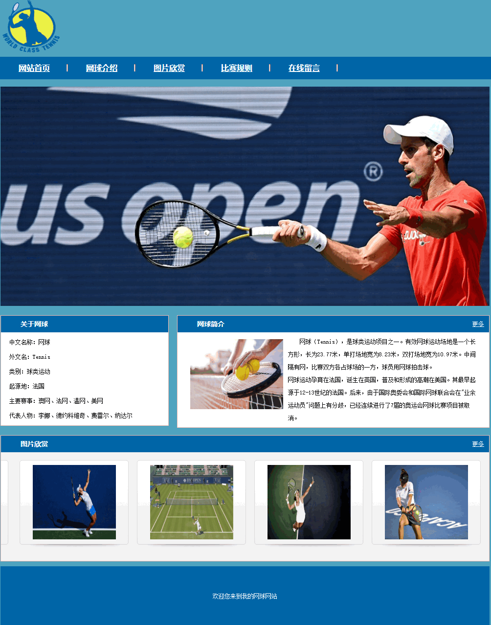 网球网页(5页)--编号02011